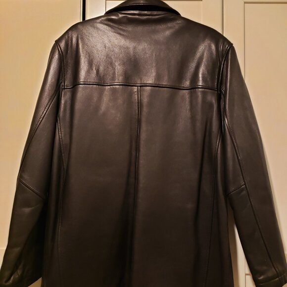 Men's leather three-quarter jacket - Picture 2 of 3
